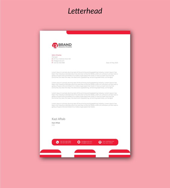 Vector letterhead pad template design