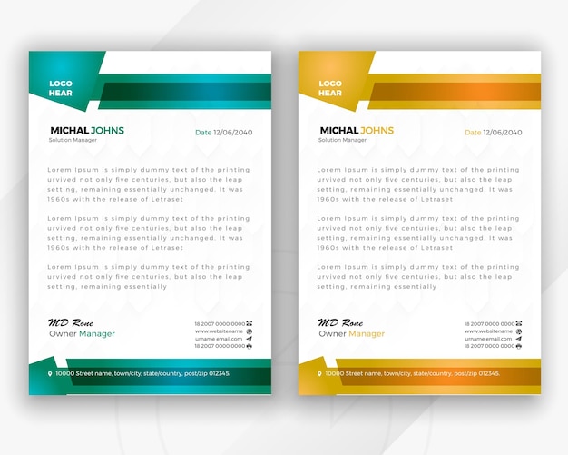 Letterhead sjablonen en Abstract Corporate of Modern Business Style ontwerpsjablonen