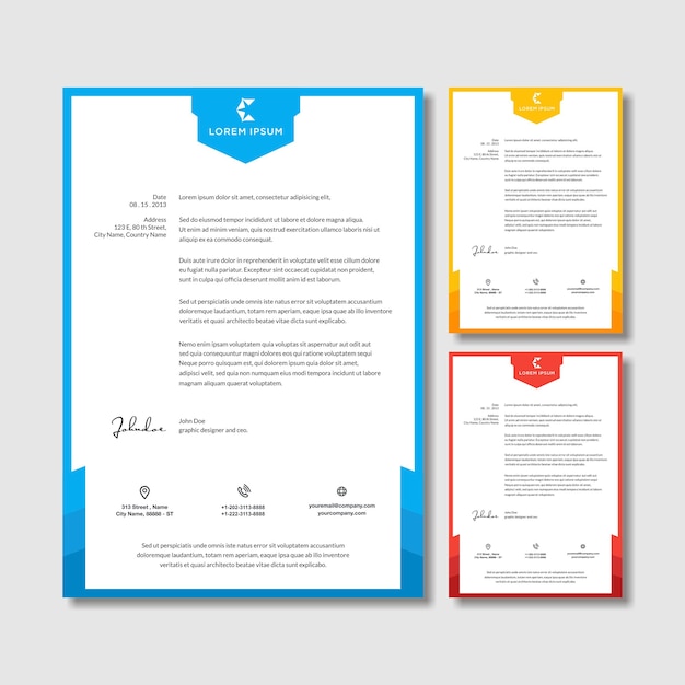 Letterhead Stationery Template Set