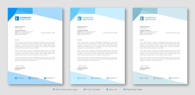 Vector letterhead template design for business and corporate