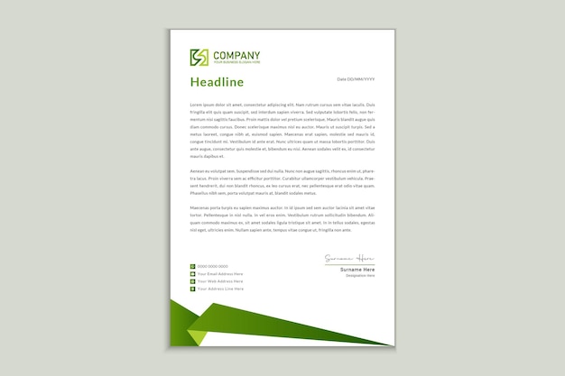 Letterhead template design in flat style