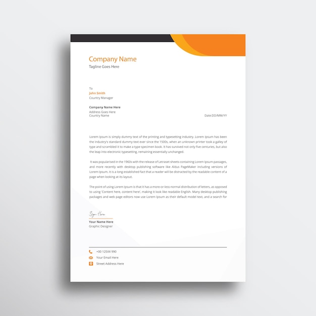 Letterhead template design