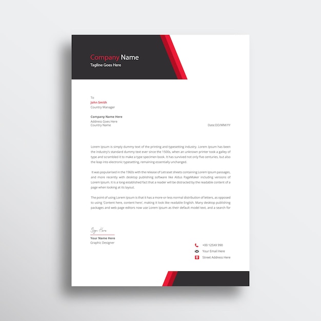 Letterhead template design