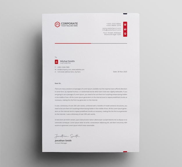 Letterhead template design