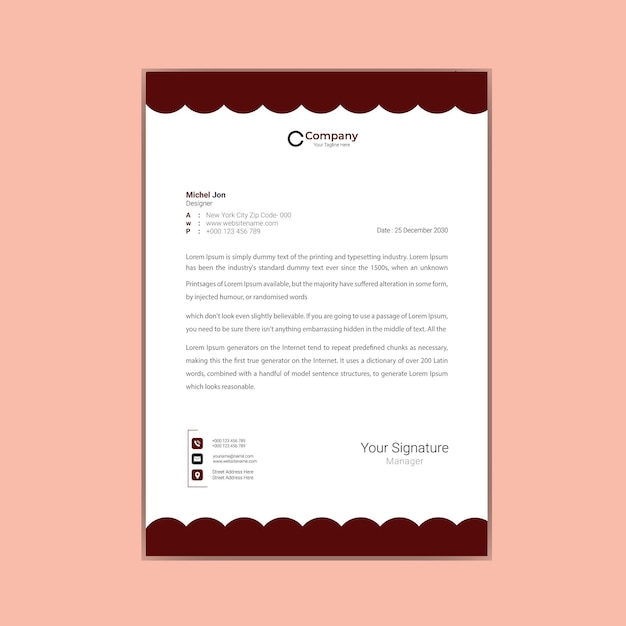 Vector letterhead template design