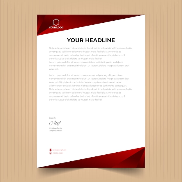 Letterhead template in flat design