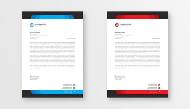 Vector letterhead template flat style vector design