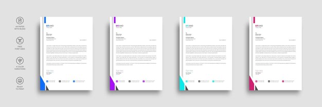 Letterhead template in flat style