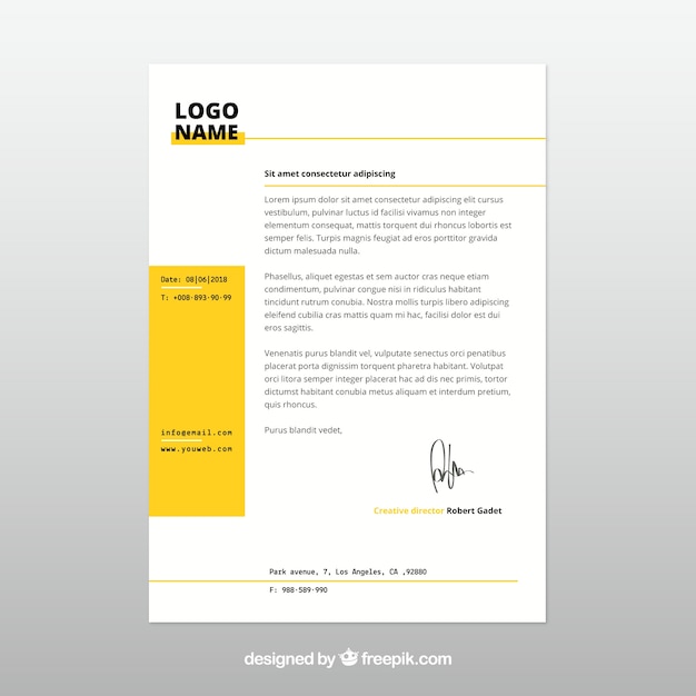 Letterhead template in flat style