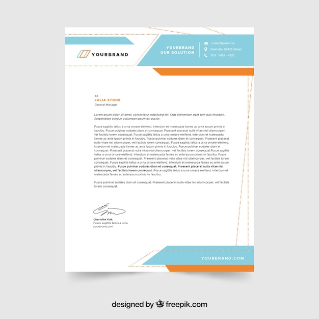 Letterhead template in flat style