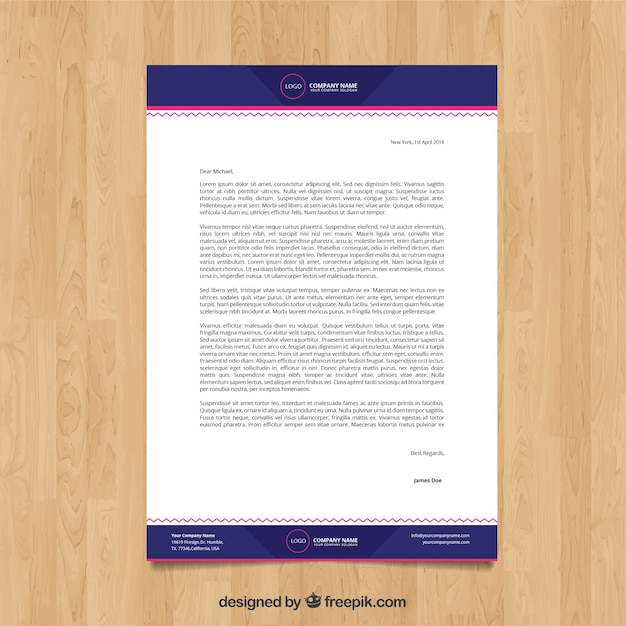 Letterhead template in flat style