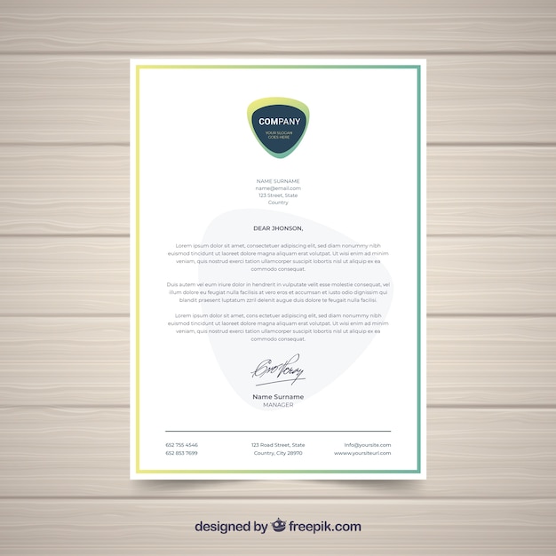 Letterhead template in flat style