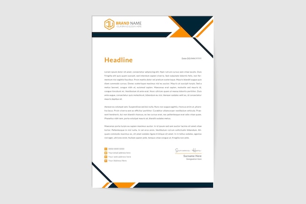 Letterhead template in flat style