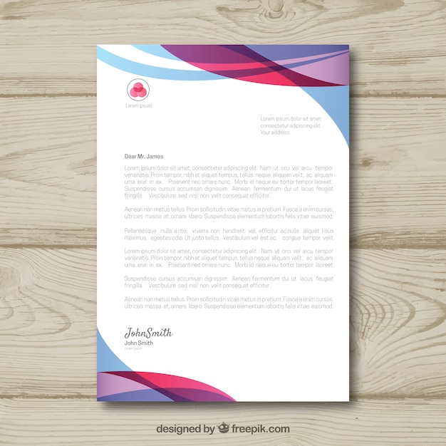 Letterhead template in gradient style