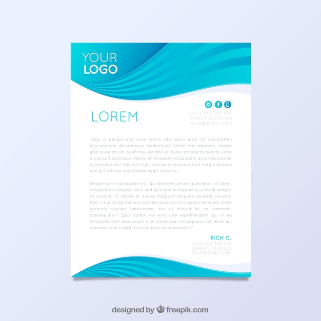 Letterhead template in gradient style