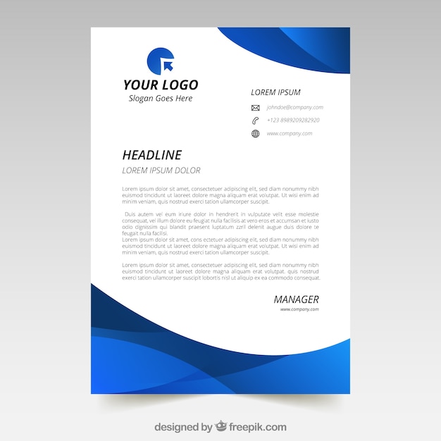 Vector letterhead template in gradient style