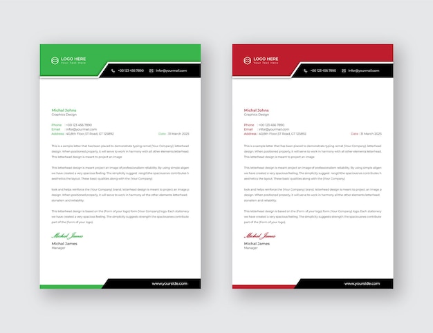 Letterhead template Professional business eps