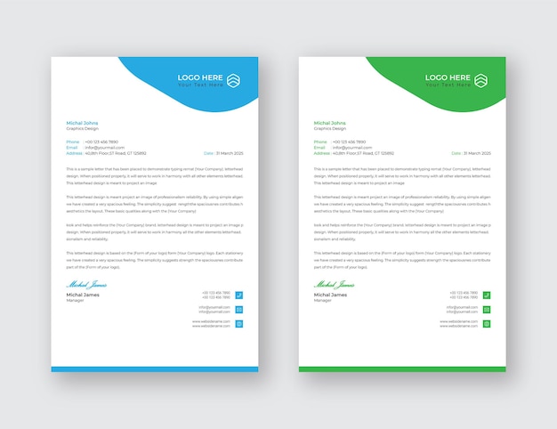 Letterhead template Professional business eps