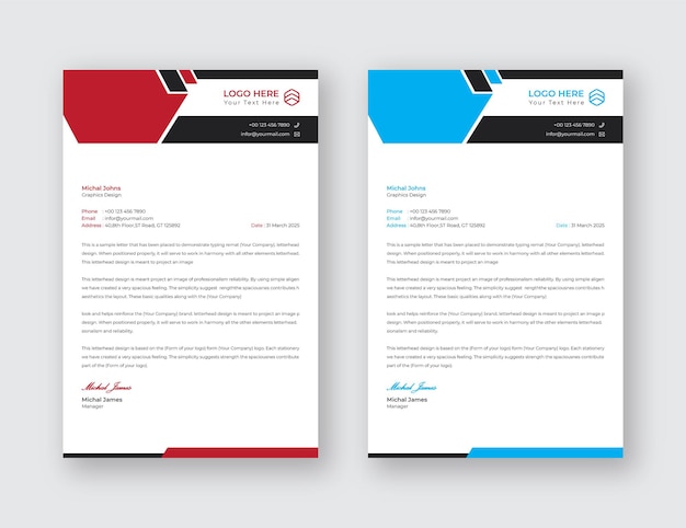 Vector letterhead template professional business eps