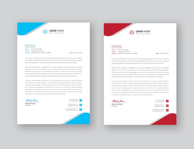 Letterhead template Professional business eps