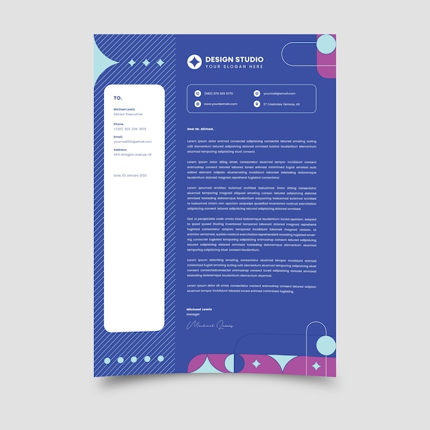 Vector letterhead template vector design