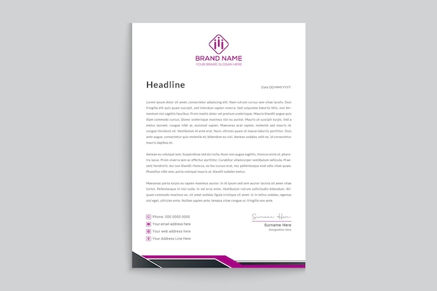 letterhead template with red color