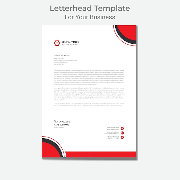 Letterhead template for your business very easy to customize for every file