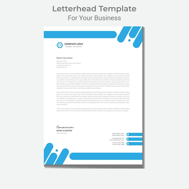 Letterhead template for your business very easy to customize for every file