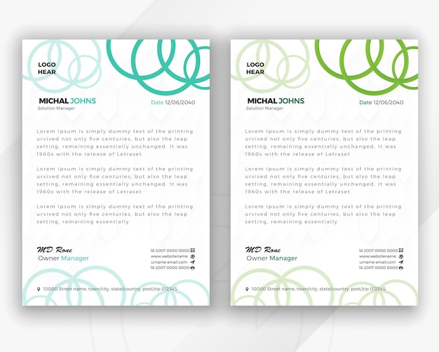 Letterhead templates and abstract corporate or modern business style design templates