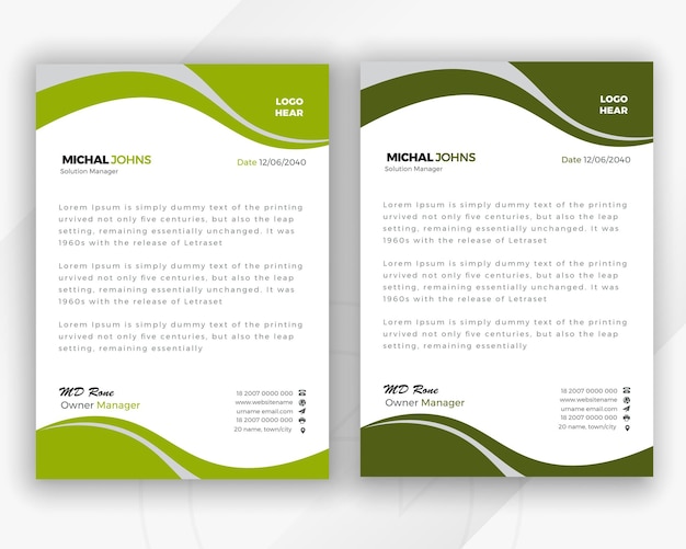 Letterhead Templates and Abstract Corporate or Modern Business Style Design Templates