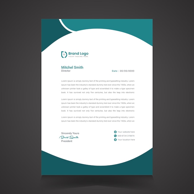 Letterhead vector template design