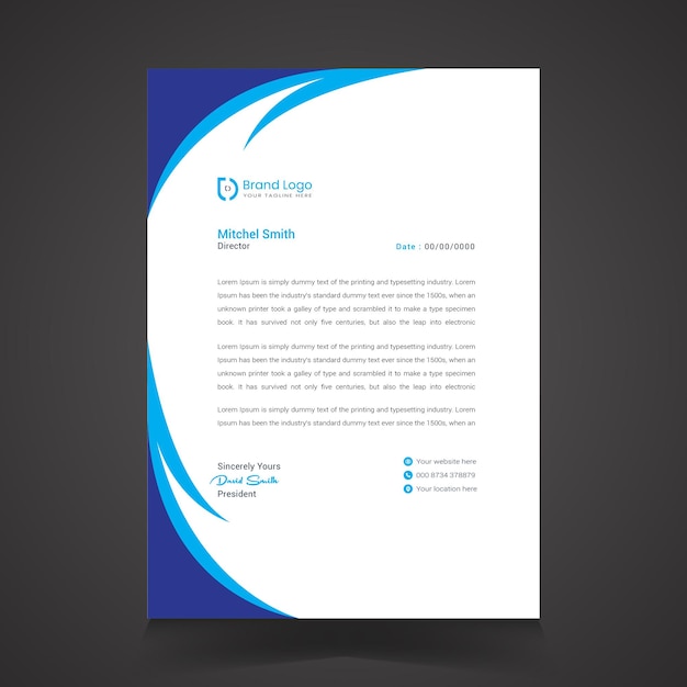 Letterhead vector template design