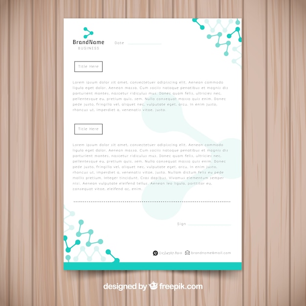 Vector letterhead with abstract shapes