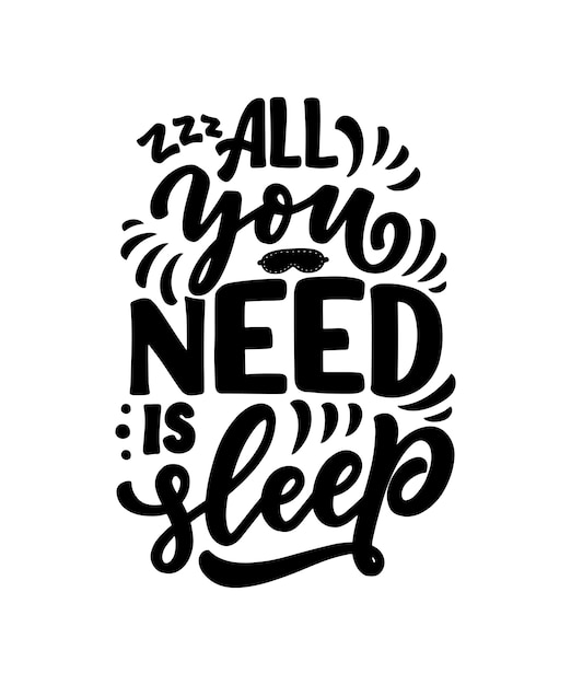 Lettering about sleep and good night