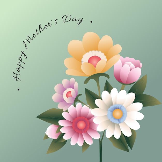 Lettering card on a gradient background for Mother's Day