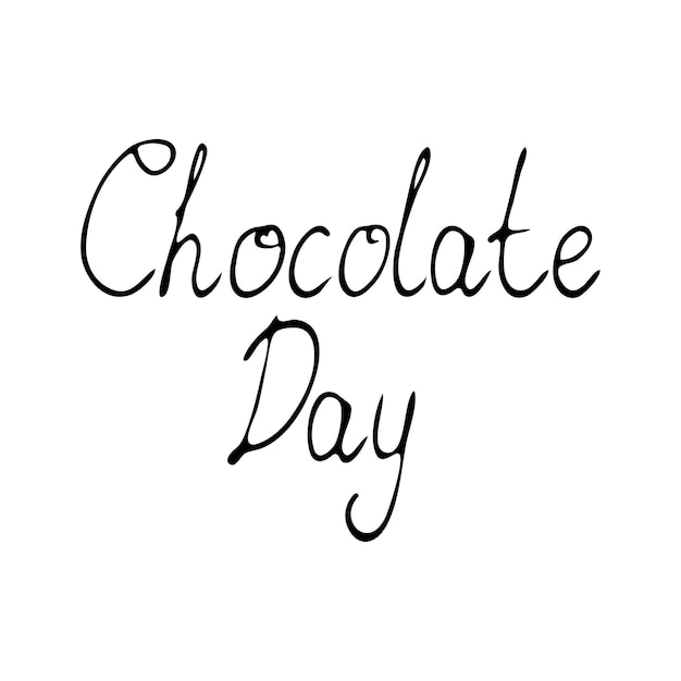 Lettering Chocolate Day line art Hand drawn vector illustration