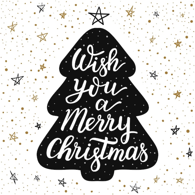 Lettering christmas tree background