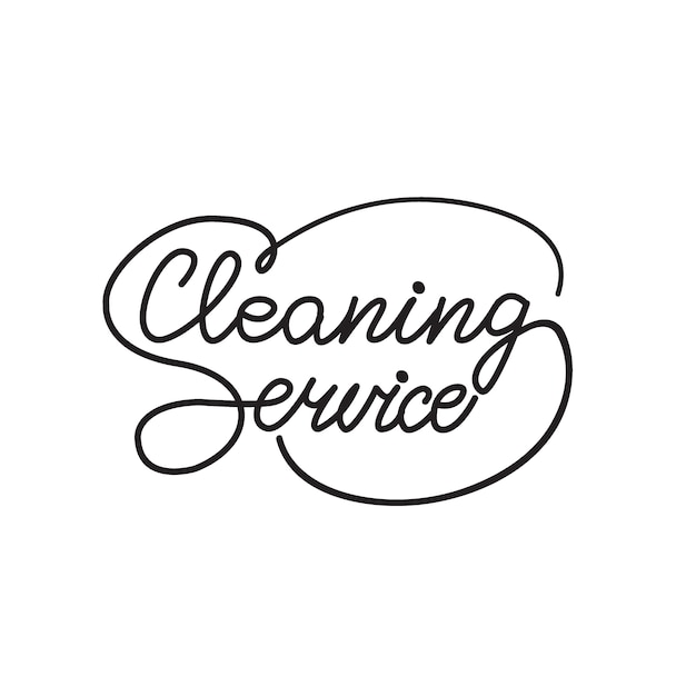 Lettering cleaning service. vector illustration.