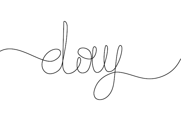 Lettering of the day with one continuous line design concept for poster greetings or card isolate