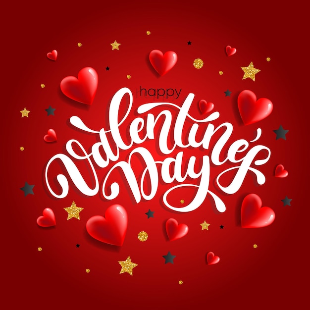 Vector lettering design for valentines day. perfect for greeting card, poster, flyer and other. vector illustration eps10.