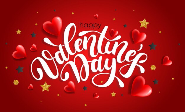 Lettering design for Valentines Day. Perfect for greeting card, poster, flyer and other. Vector illustration EPS10