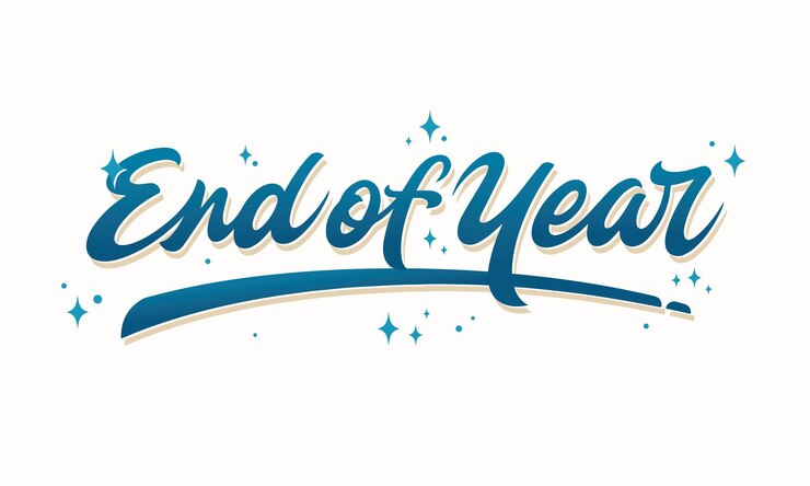 Vector lettering end of year vector calligraphy design usable for poster banners postcards wallpaper