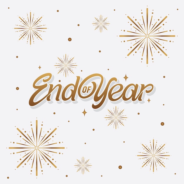 Vector lettering end of year vector illustration calligraphy design usable for poster banners gifts