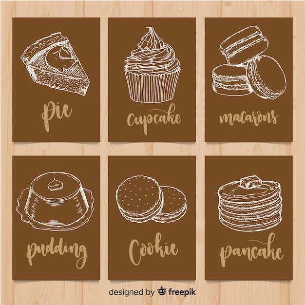 Lettering food card set