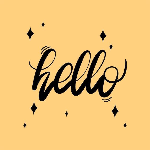 Lettering Free Vector Black Hello Typography