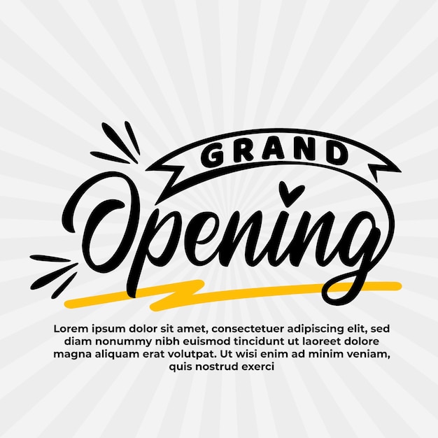 Lettering of grand opening vintage design