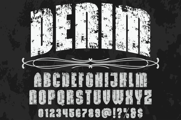 lettering handcrafted label design denim