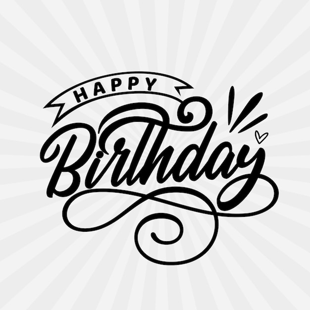 Lettering of happy birthday vintage design