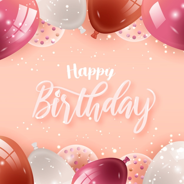 Vector lettering happy birthday