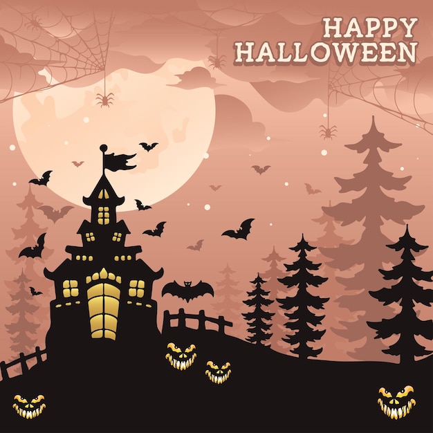 Надпись Happy Halloween Vector, иллюстрация, дизайн каллиграфии, для плаката, обои